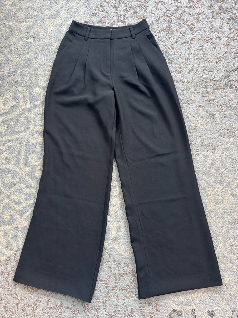 boa. Because Of Alice Effortless Pleated Wide Leg Trousers Black Small - Picture 4 of 11